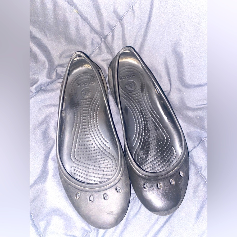 Crocs black ballet flats. Size 9